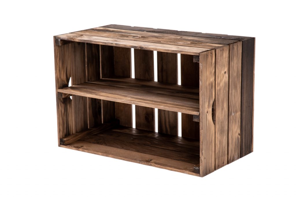 Obstkiste "Maxi" dunkel gebeizt + Mittelbrett