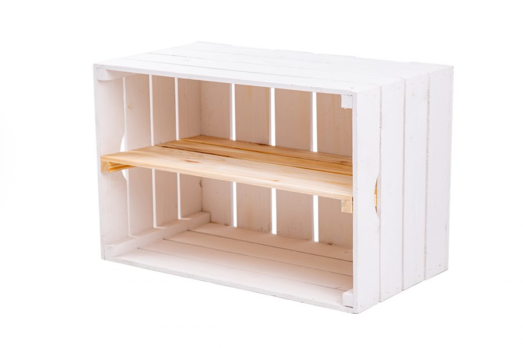 Obstkiste "Maxi" wei? + Mittelbrett natur
