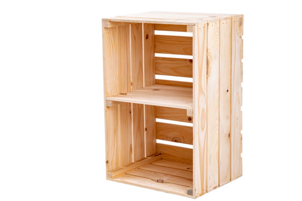 Obstkiste "Maxi" natur + Mittelbrett hochformat