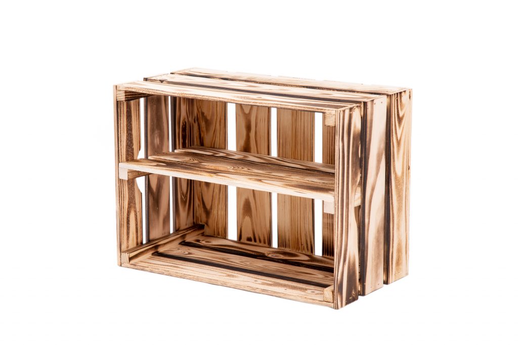 Weinkiste "Johnny" geflammt + Mittelbrett