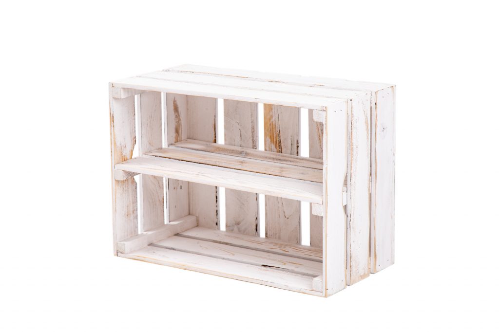 Weinkiste "Johnny" vintage-wei? + Mittelbrett