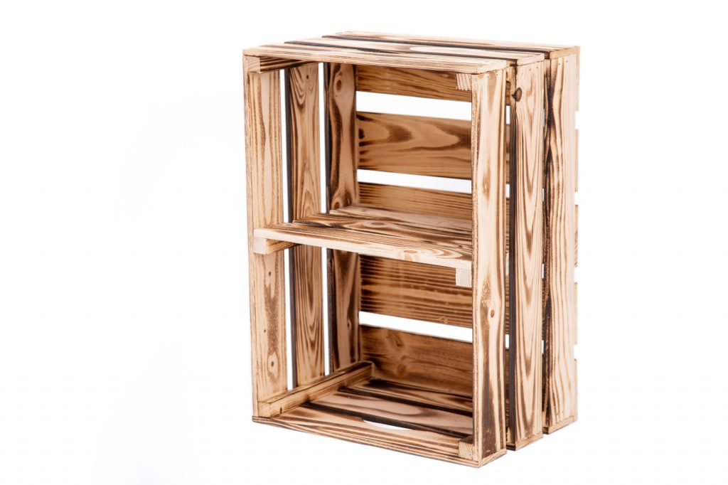 Weinkiste "Johnny" geflammt + Mittelbrett hochformat