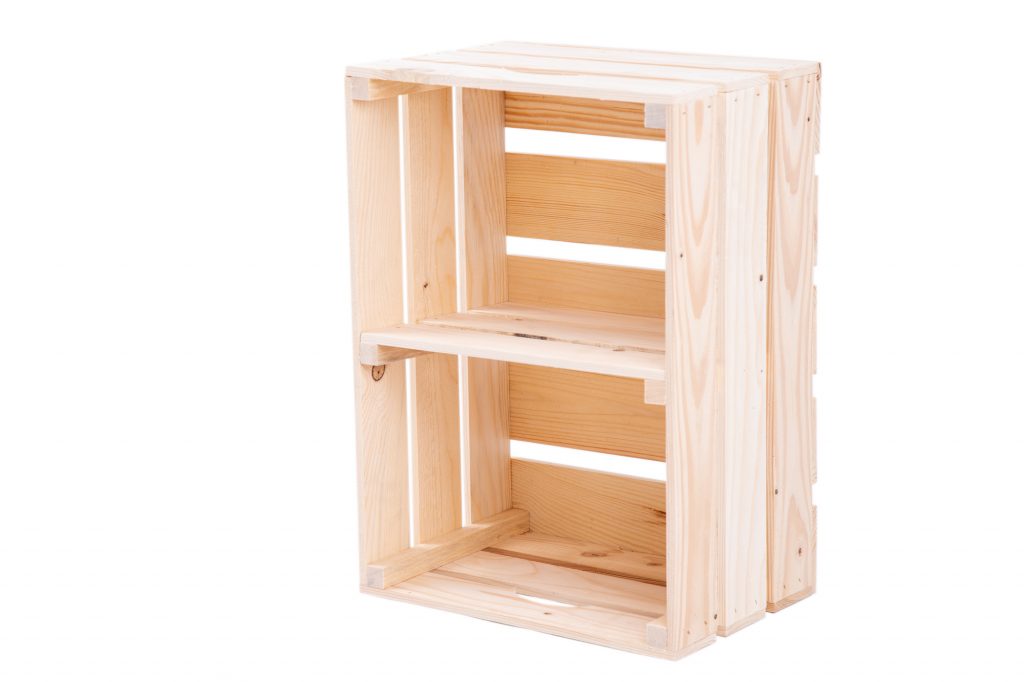 Weinkiste "Johnny" natur + Mittelbrett hochformat