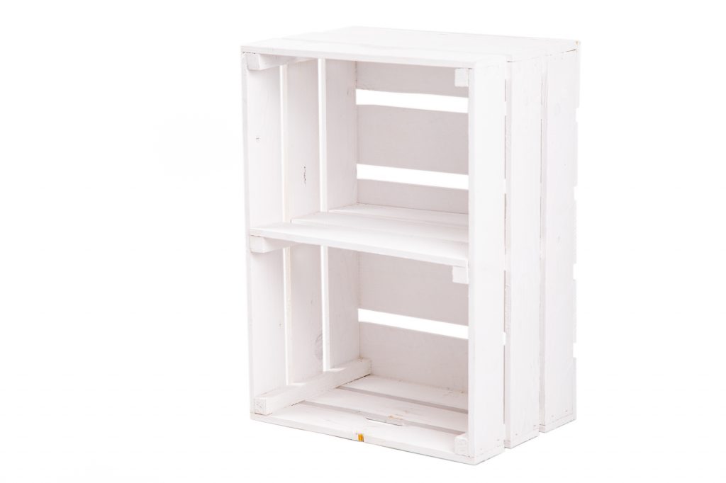 Weinkiste "Johnny" wei? + Mittelbrett hochformat