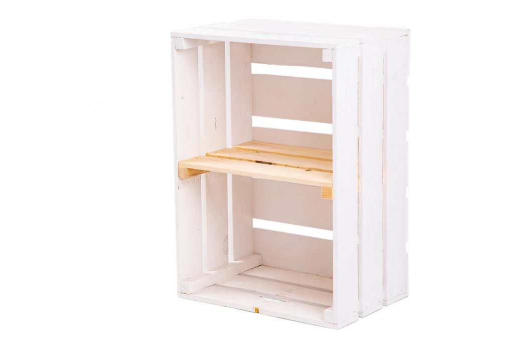 Weinkiste "Johnny" wei? + Mittelbrett hochformat natur